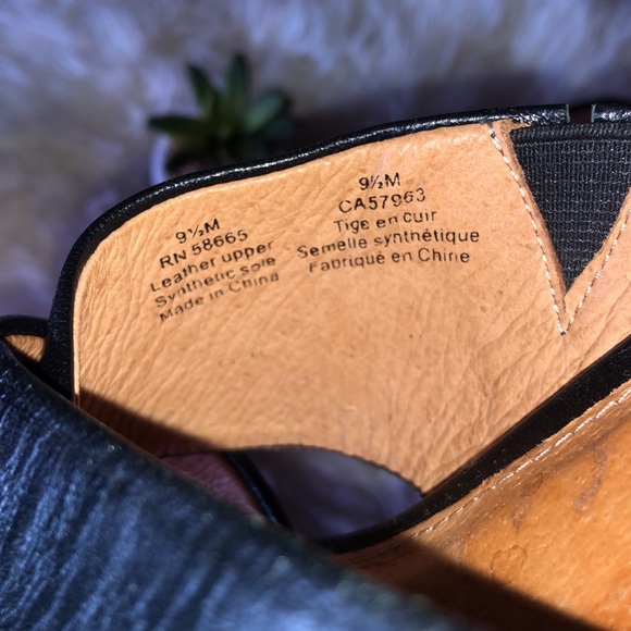 HALOGEN Leather Platform Cork SLIDES 3”heel - Picture 3 of 8